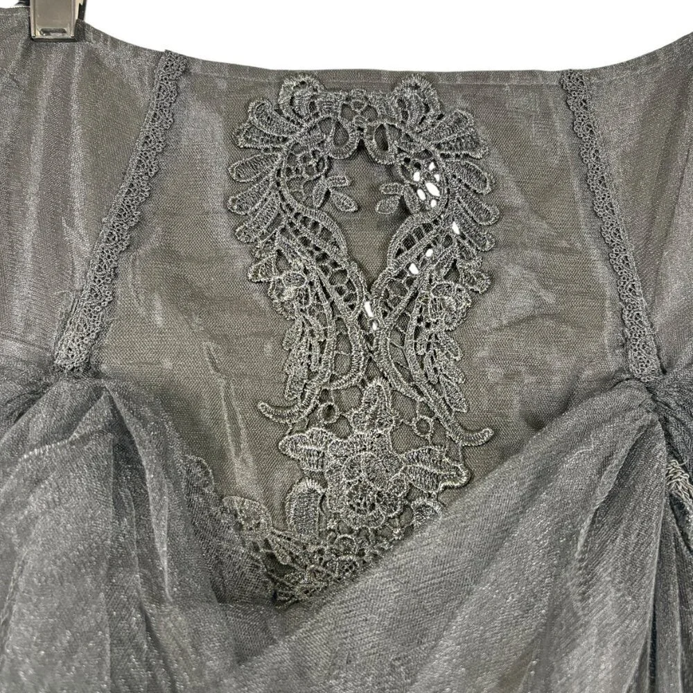 Punk Rave Black Lace Full Steampunk Goth Long Corset Skirt Women's Size Large - Picture 9 of 12